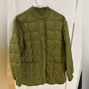 Madewell Sage / Army Green Quilted Bomber Jacket